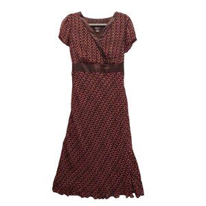 Style Co. Maxi Dress womens 14 Satin tie chiffon multicolor lined party Feminine